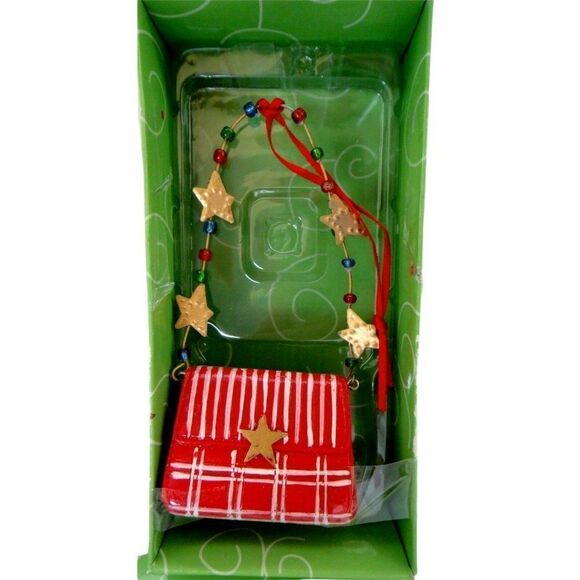 Lollisticks Red Handbag Stars Ornament #56-07685 By Kym Bowels Boxed Dept 56 NEW - Picture 1 of 4